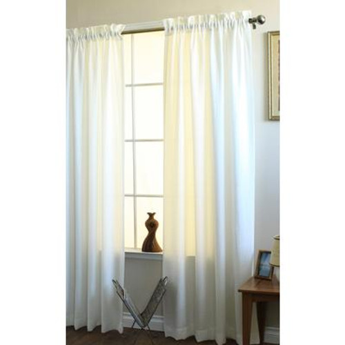 Seersucker Curtain; Ivory - 50 Inches X 95 Inches