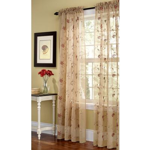 Embroidered Garden Curtain; Carton - 52 Inches X 84 Inches