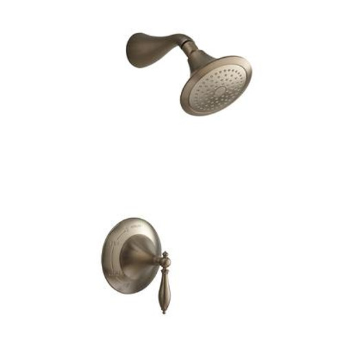 Finial Traditional Rite-Temp Pressure-Balancing Shower Faucet Trim; Valve Not Included In Vibrant Brushed Bronze