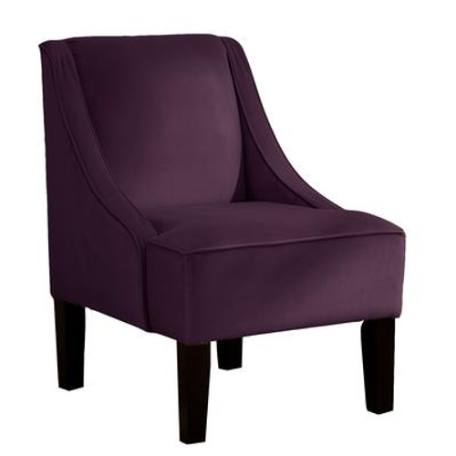 Swoop Arm Chair in Velvet Aubergine