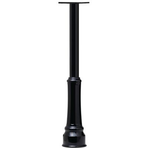 Black Basic In-ground Round Post with Decorative Cover