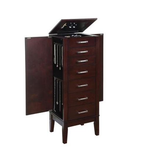 Contemporary Dark Espresso Jewelry Armoire