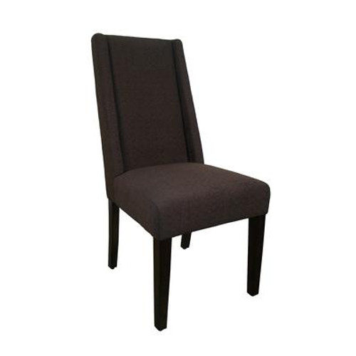 Dining Chair - 2Pcs / 40''H / Dark Brown Linen Fabric