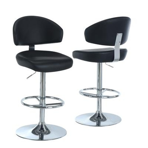 Barstool - Black / Chrome Metal Hydraulic Lift