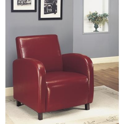 Accent Chair - Burgundy Leather-Look Fabric