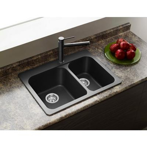 Silgranit; Natural Granite Composite Topmount Kitchen Sink; Anthracite