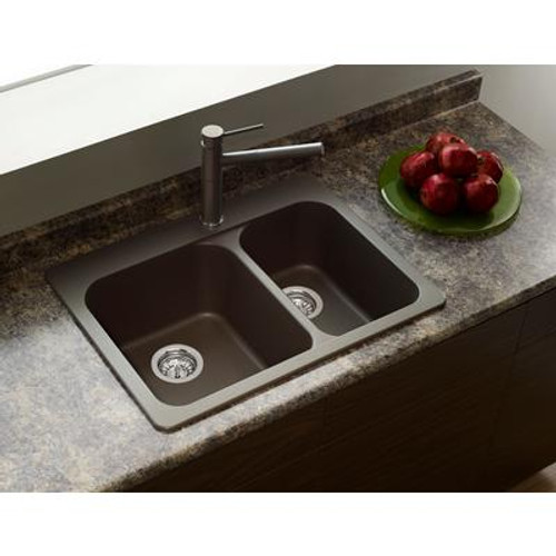 Silgranit; Natural Granite Composite Topmount Kitchen Sink; CafÃ©