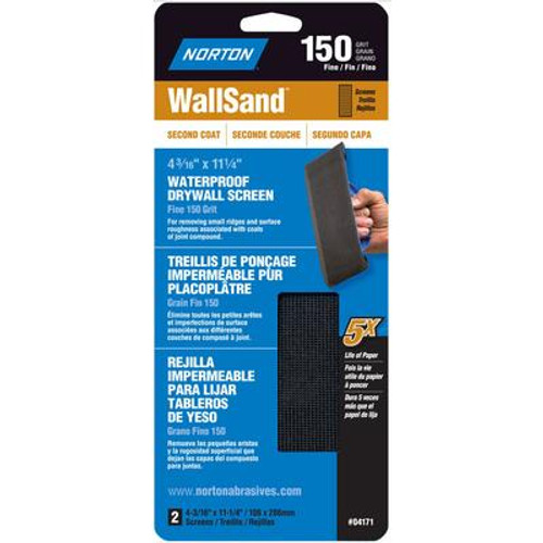 WallSand 4-3/16 inch x11-1/4 inch  Drywall Screen Fine-150 grit 2 pack