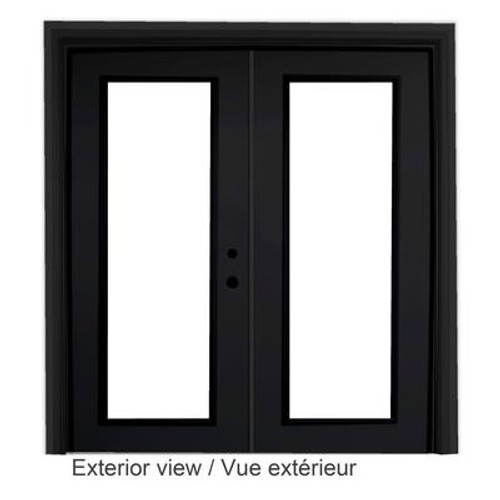 Steel Garden Door-5 Ft. x 82.375 In. Pre-Finished Black LowE Argon-Left Hand