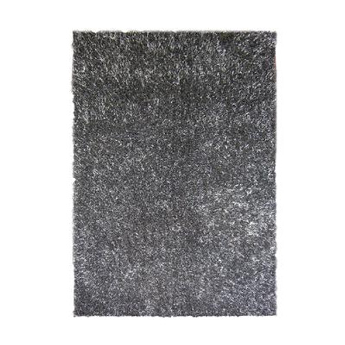 Charcoal Ribbon Shag Area Rug 4 Feet x 6 Feet