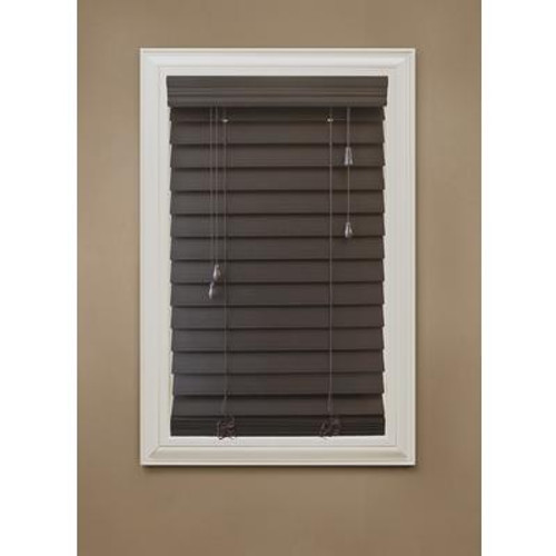 18 in. x 72 in. Espresso 2.5'' Premium Faux Wood Blind