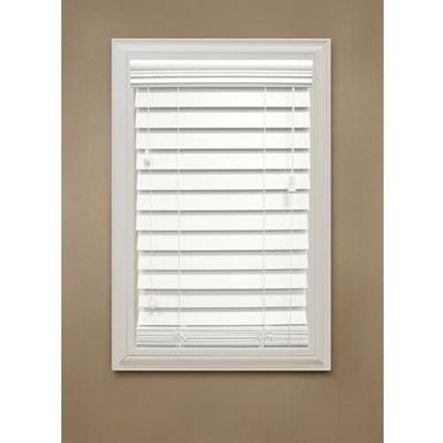 30 in. x 72 in. White 2.5'' Premium Faux Wood Blind