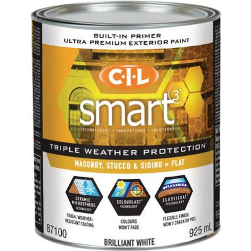 CIL Smart3 Exterior Flat Quart
