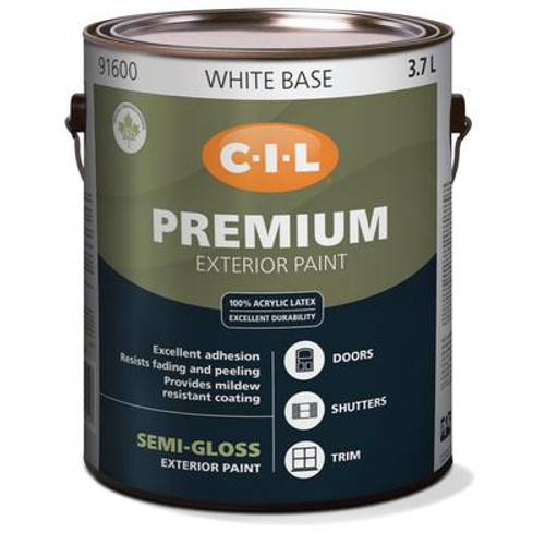 CIL Premium Exterior Semi-Gloss White Base 3.7 L