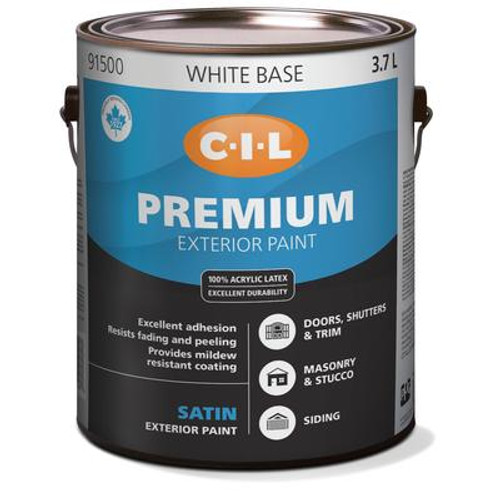 CIL Premium Exterior Satin White Base 3.7 L