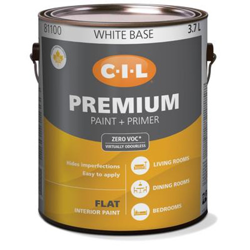 CIL Premium Interior Flat White Base 3.7 L