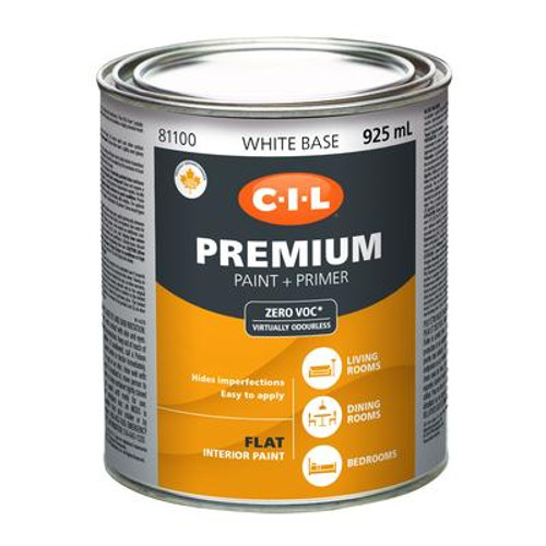 CIL Premium Interior Flat White Base 925 mL