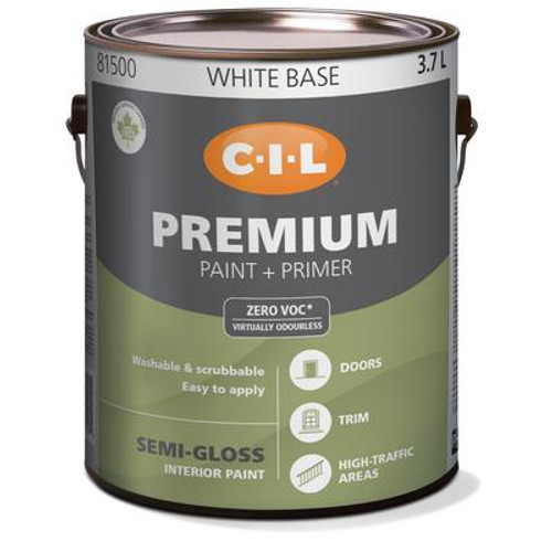 CIL Premium Interior Semi-Gloss White Base 3.7 L