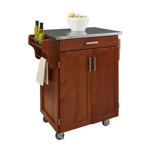 Cottage Oak Create A Cart With Stainless Top