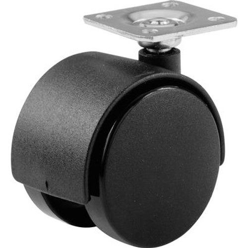 1-5/8 Inch  Twin Wheel Caster Plate Black