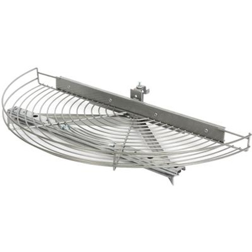 Glide-Out Half Moon Platinum Wire Lazy Susan - 27.5 Inches Diameter