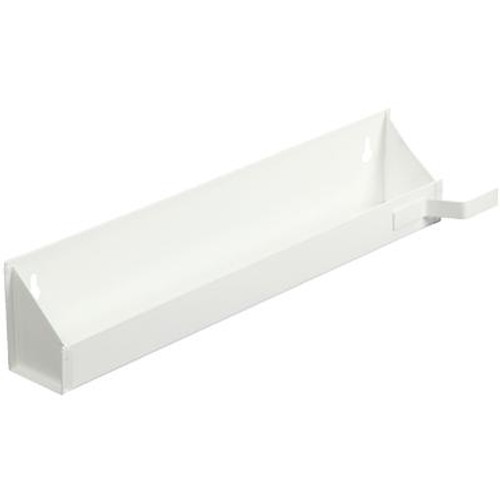 White Steel Sink Front Tray With Stops- 11.625 Inches Wide