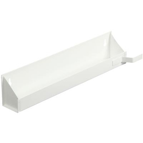 White Steel Sink Front Tray With Stops- 17.625 Inches Wide