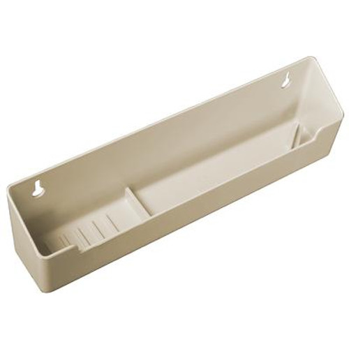 Polymer Almond Sink Front Tray with Ring Holder - 11 Inches Wide
