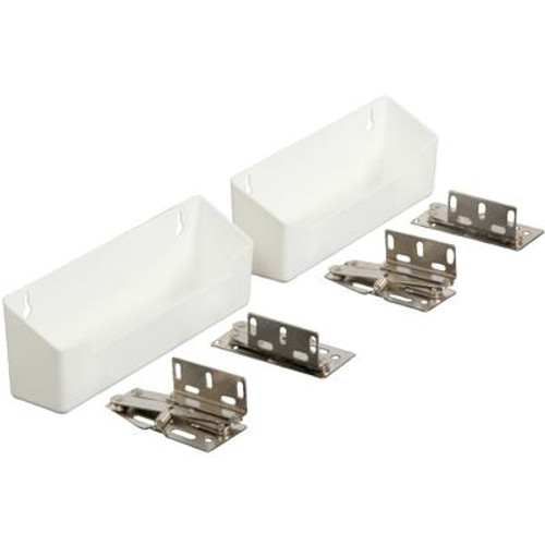 Polymer White Sink Front Tray with Shallow Depth & Hinges - 8.625 Inches Wide