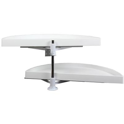 Double Glide-Out Out Half Moon Poly Lazy Susan - 27.875 Inches Diameter