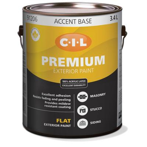 CIL Premium Exterior Flat Accent Base 3.4 L