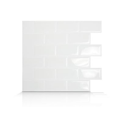 6 - Piece 9.75 Inch x 10.96 Inch Peel and Stick White Mosaik