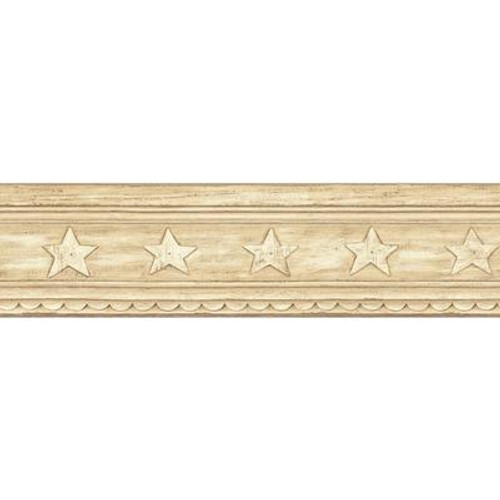 5.5 In. H Beige Star Crown Molding Border