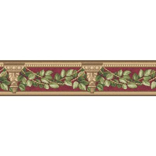 4.75 In. H Red Architecture and Leaves Border