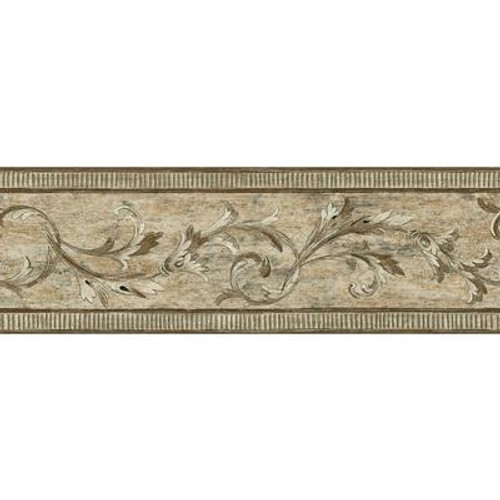 7 In. H Brown Architectural Scroll Border