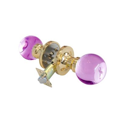 Pink Ribbon Brass Privacy LED Door Knob