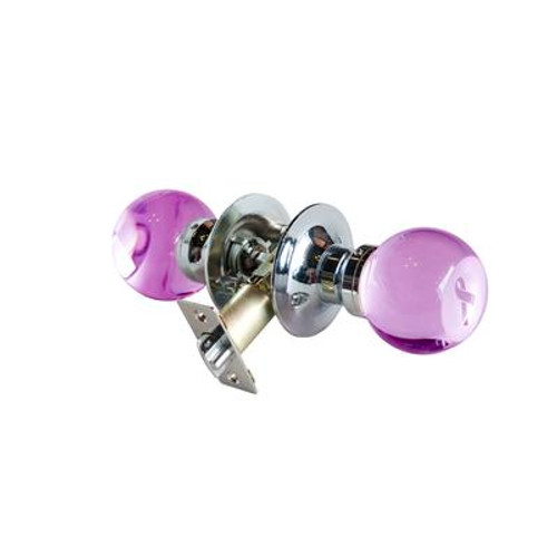 Pink Ribbon Chrome Passive LED Door Knob