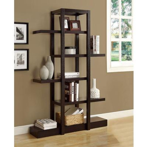 Bookcase - 71''H / Cappuccino Open Concept Display Etagere