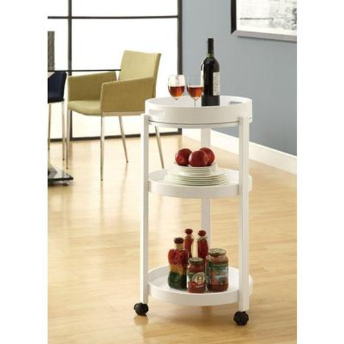 Home Bar - White Cart With A Serving Tray On Castors