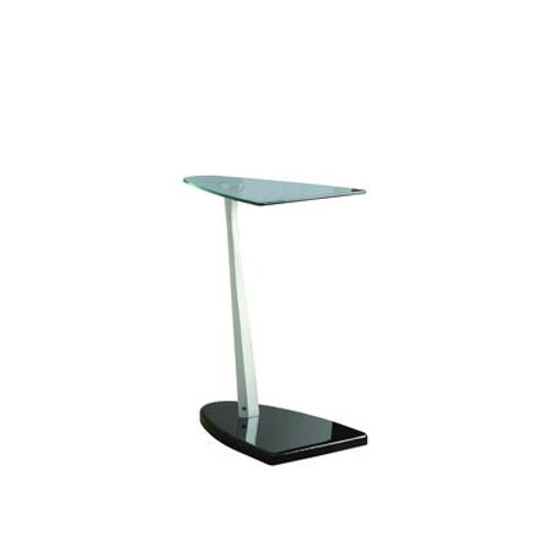 Accent Table - Black / Silver With Tempered Glass