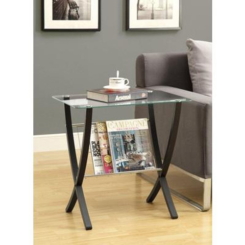 Accent Table - Cappuccino Bentwood With Tempered Glass