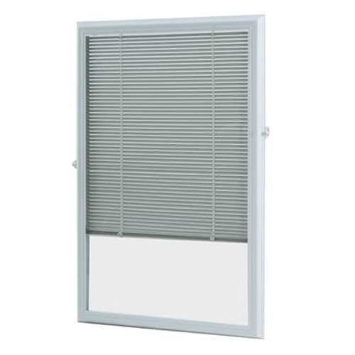 White Aluminum Add-on Blind for Half Light Doors - 20 Inch x 36 Inch