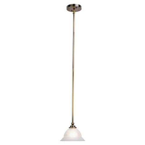 Providence 1 Light Antique Brass Incandescent Mini Pendant with White Alabaster Glass