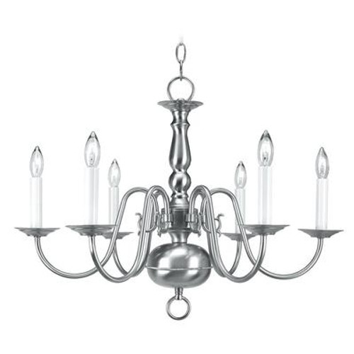 Providence 6 Light Brushed Nickel Incandescent Chandelier