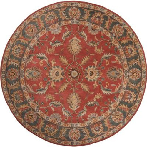 Bradbury Rust Red Wool Round  - 4 Ft. Area Rug