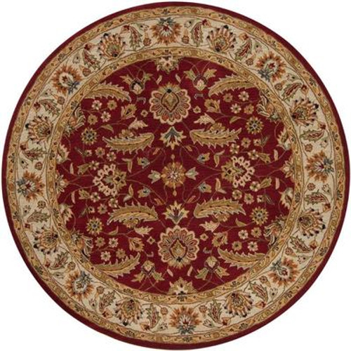 Brisbane Red Wool Round  - 6 Ft. Area Rug