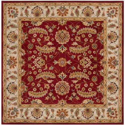 Brisbane Red Wool Square  - 6 Ft. Area Rug