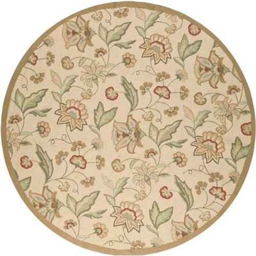 Brooks Beige Polypropylene Round  - 8 Ft.Area Rug