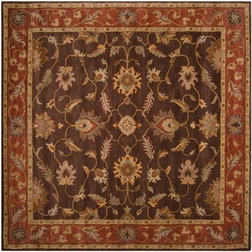 Cabris Chocolate Wool Square  - 4 Ft. Area Rug