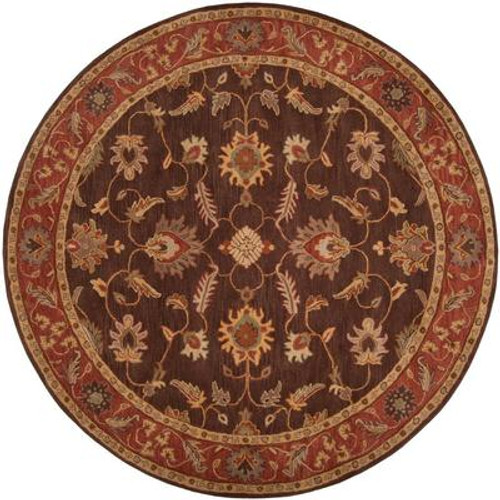 Cabris Chocolate Wool Round  - 6 Ft. Area Rug